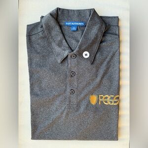 NEW PCGS COIN GRADING GRAY SILK TOUCH PORT AUTHORITY POLO SHIRT - MEDIUM